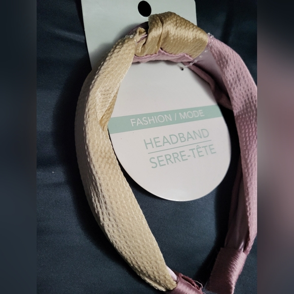 Fashion Headband in Pink and Cream - Picture 2 of 4